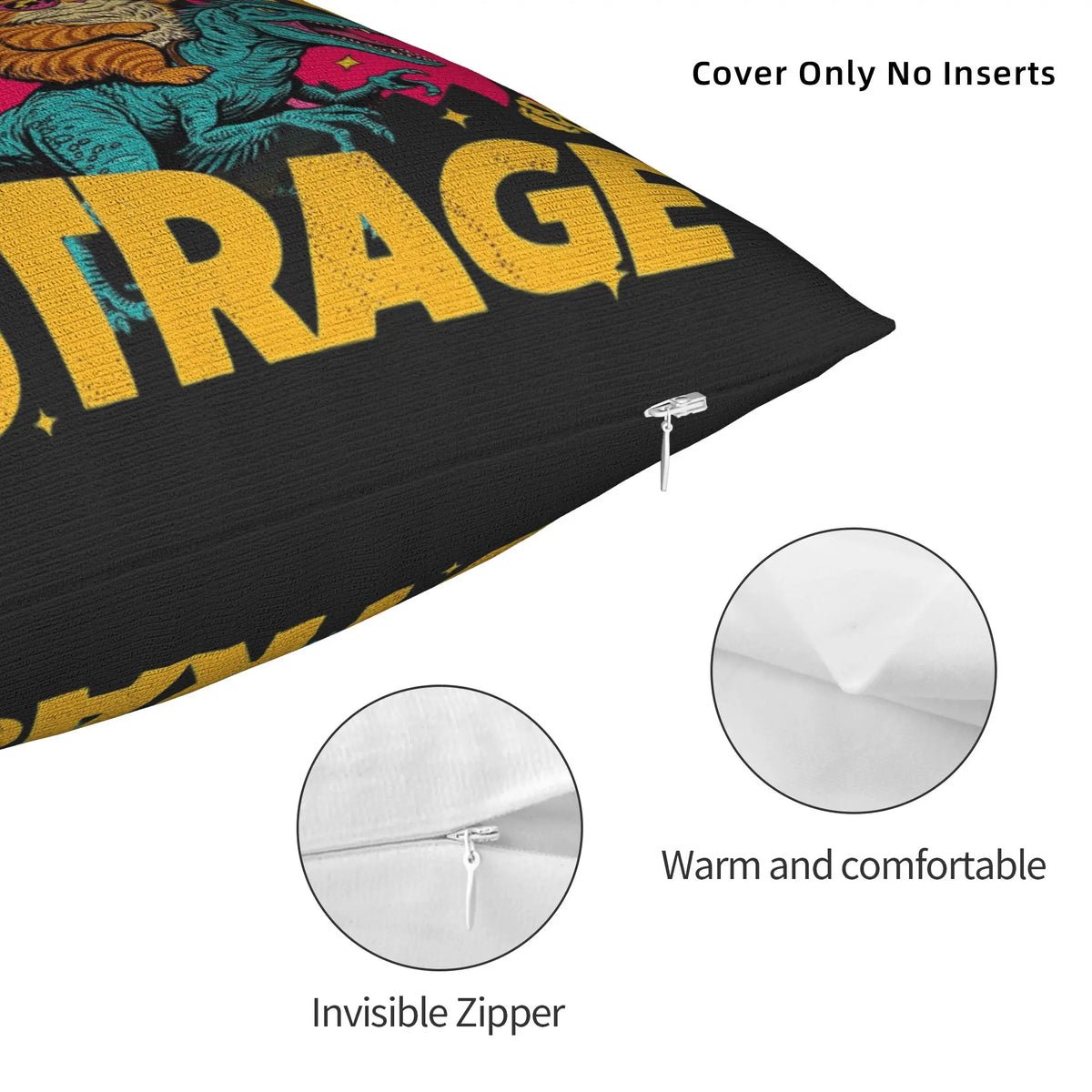 housse coussin imprimé pop art chat dinosaure trophées crânes étoiles outrage lit chambre decoration