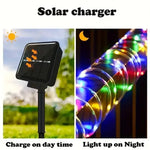 guirlande lumineuse led solaire spirale multicolore extérieure décoration jardin camping mariage ip67 art deco