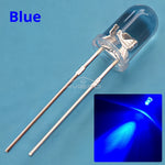 diodes led bleu vert rouge blanc chaud jaune rose violet orange 20000h 5mm round