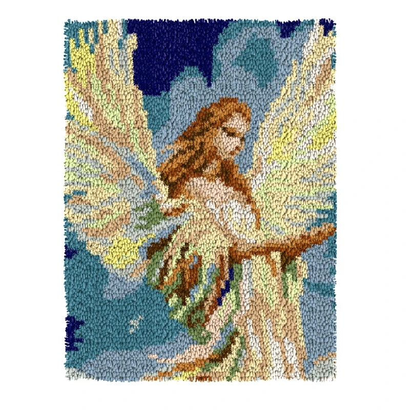 kit fabrication tapis crochet diy motif dessin animé multicolore décoratif artisanal