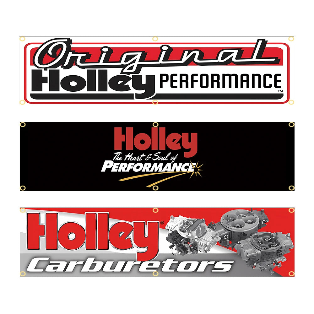 bannière publicitaire holly performance rouge noir blanche decoration super tex polyester
