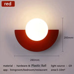 Lampes murales modernes blanc noir jaune vert rouge orange sphère attachée éclairage quotidien chambre