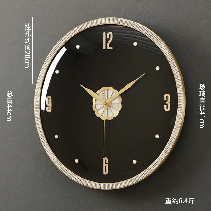 horloge murale moderne or blanc cadran marbré aiguille salon étude