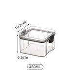 boîtes rangement alimentaires hermétiques plastique qualité alimentaire durable respectueux environnement transparentes couvercle noir clips