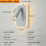 lampe murale led orientable prise usb moderne chambre cuisine entree