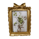 cadre photo vintage shabby chic résine or noir décoration florale vieillie rouleaux vagues nœud