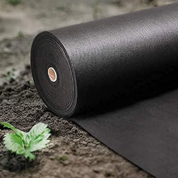 tapis jardin noir tissé robuste couverture sol polypropylène moderne 100cmx1000cm