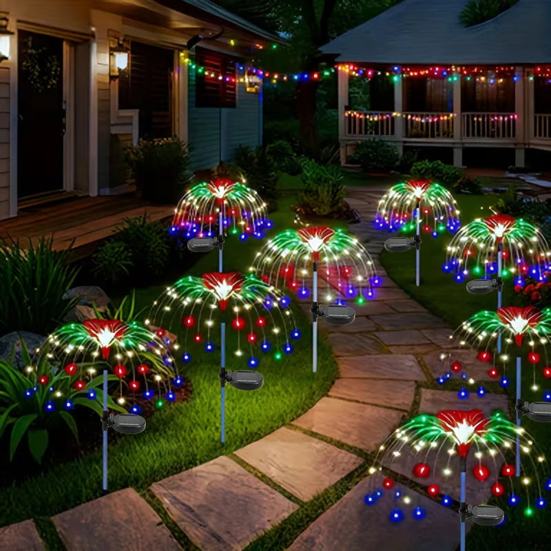 lumières solaires feux d'artifice blancs modernes extérieures patio autoinstallation led scintillantes