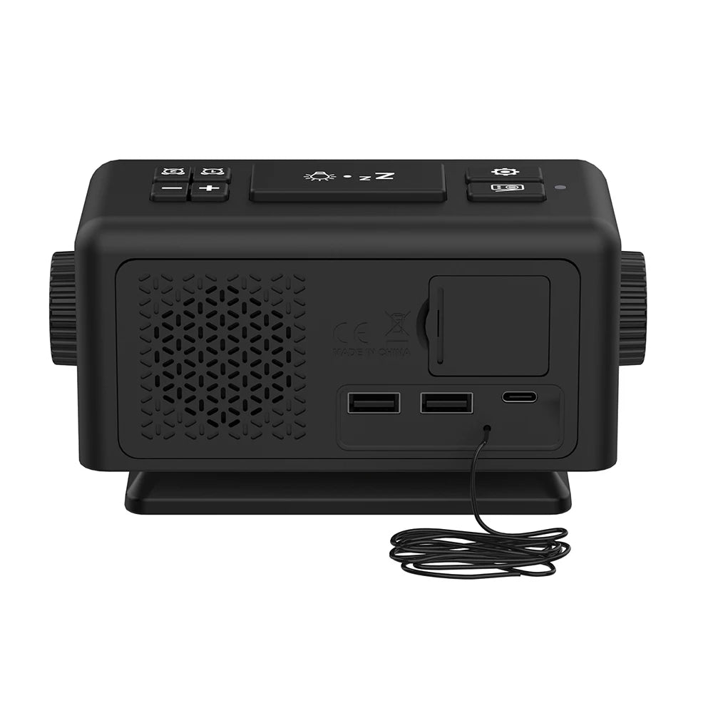 horloge numérique moderne écran led noir blanc charge usb radio fm snooze