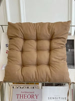 coussin siège carré solide amovible lavable polyester coton moderne confortable couleur marron