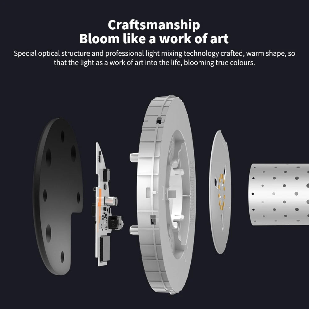 lampe chevet intelligente led blanc moderne minimaliste 400 lumens bluetooth wifi commandes tactiles