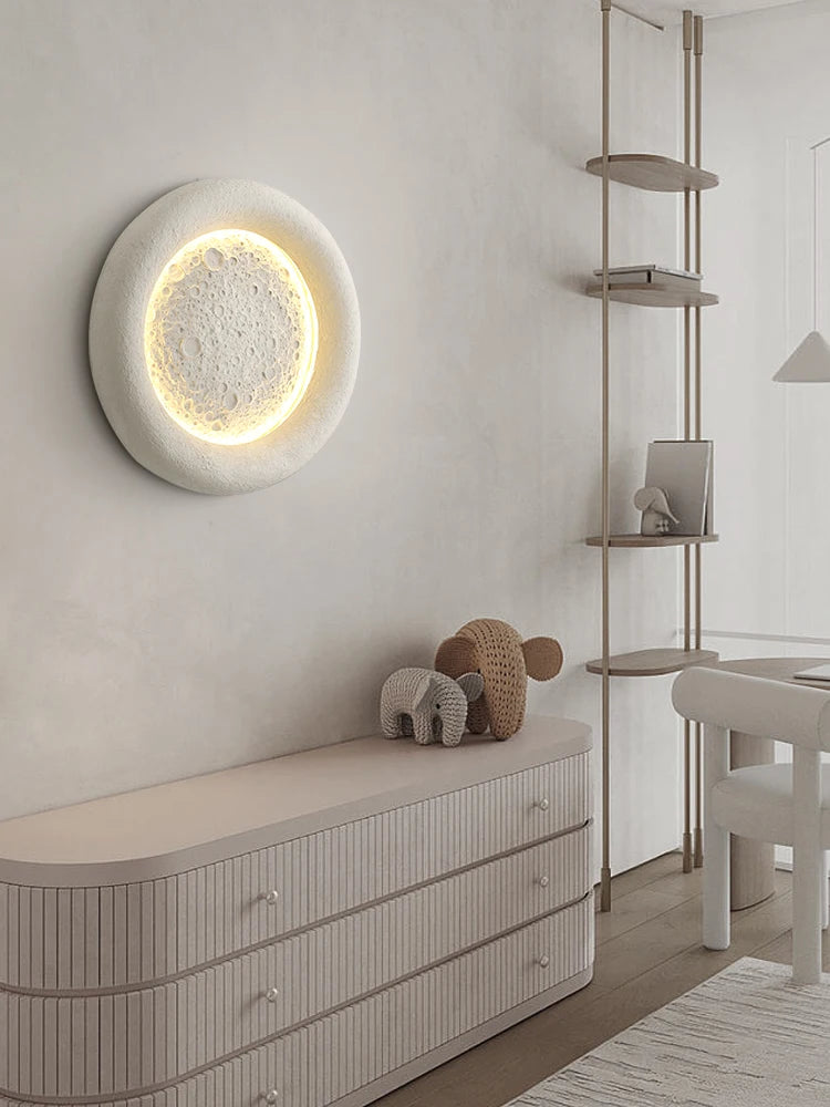 lampe led moderne blanche texturée aspect pierre minimaliste chambre salon