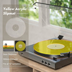 tapis plateau vinyle transparent jaune vert slipmat moderne 300mm diamètre 3mm épaissez