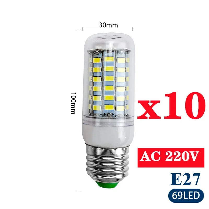 ampoules led blancs grains maïs modernes e14 e27 salon chambre 360 lumens