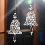 décoration extérieure boule cristal transparente dorée chaîne métallique cloche verre facettée moderne atrape soleil