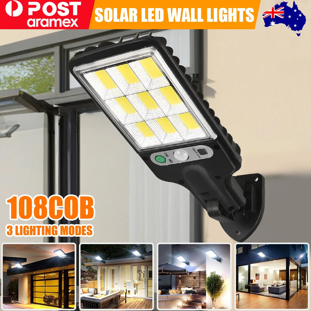 lumière solaire extérieure ip65 motion sensor led noire moderne murale autonomes