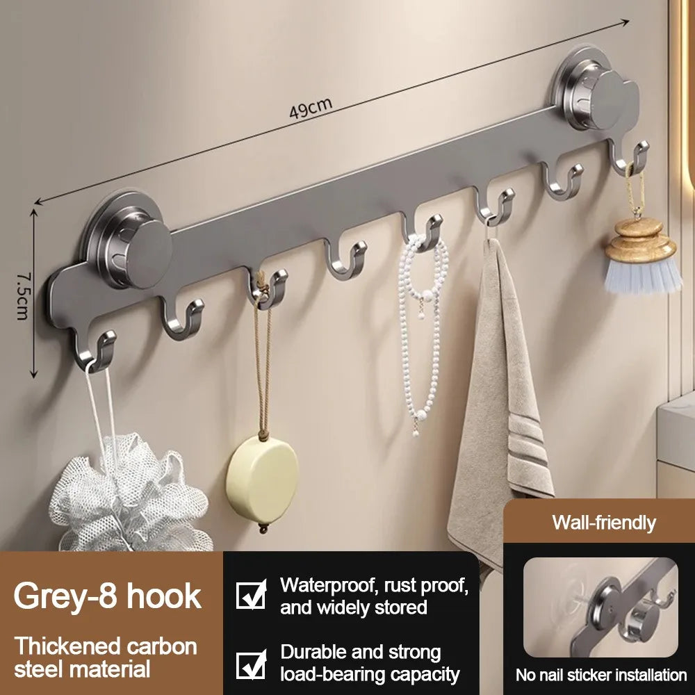porte serviettes mural acier inoxydable ventouse beige gris moderne minimaliste crochets