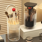 organisateur pinceaux maquillage transparent noir rayures moderne adhésif brosse éponge cosmétique rangement