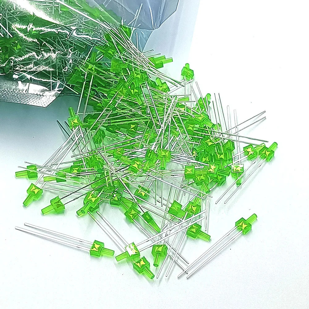 diodes led multicolore rouge vert bleu transparentes pack 100 pièces standard