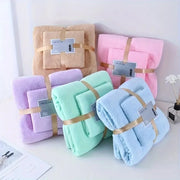 serviettes bain douces absorbantes velours rose vert violet modernes 70x140cm