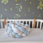 coussin tissé nœuds bleu clair gris moderne doux lit bébé 13 15cm 200cm 300cm