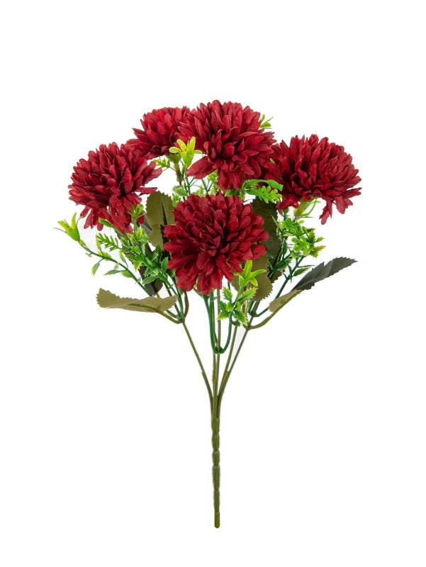 décoration intérieure bouquet fleurs artificielles gerbera modernes pompons couleur rouge blanc jaune minimaliste