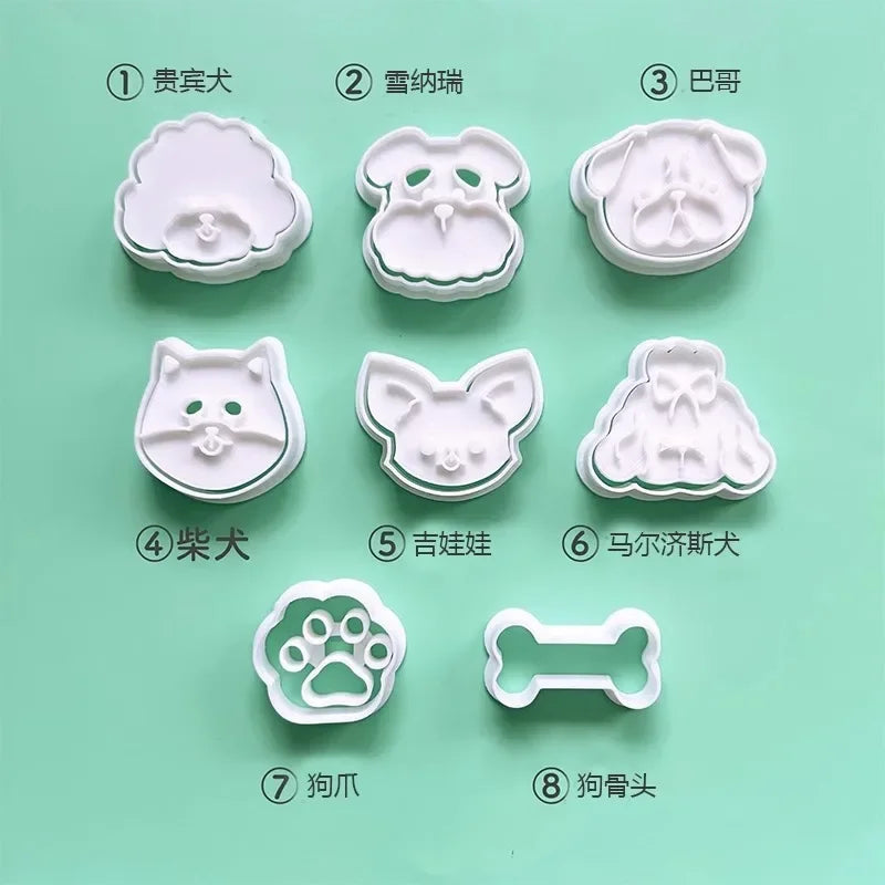 moule biscuits animaux chien chat patte os plastique imprimé decoratif cuisine