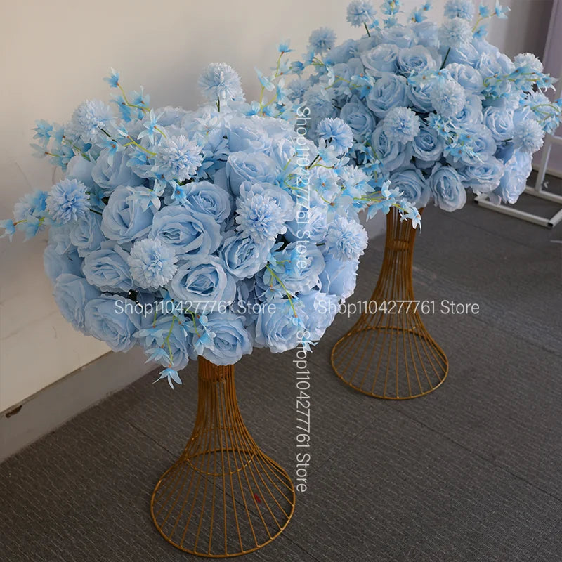 bouquet artificiel moderne roses bleu clair fleurs artificielles mariage décoration événementextérieur