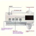 support brosse dents moderne adhésif rechargeable led tube dentifrice minimaliste