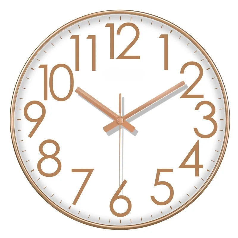 horloge murale quartz aiguille noir blanc simple facile lecture minimaliste sans tic tac moderne