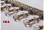 ruban decoratif cristal broderie dorée élégant traditionnel rouge blanc beige gris vert