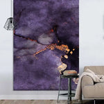 tapis violet moderne polypropylène bordure dorée texture douce 80x120cm salon chambre violet doré