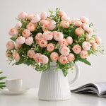 bouquet fleurs artificielles roses simples modernes blanc rose orange violet jaune bleu intérieur mariage