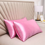taies oreiller satin soie bleu marine rose noir contemporain opaques adhésives bébé maternité 51x76cm