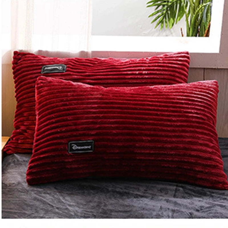 taies d'oreiller géométriques polyester jaune rouge moderne 48x74cm non toxiques adultes chambre coucher