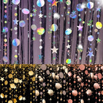 guirlande or argent étoiles paillettes festives moderne anniversaire mariage deco chambre fil suspension disco