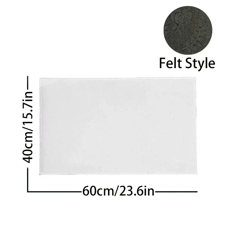 tapis entrée bleu foncé croix dorée texte religieux bordure dorée classique