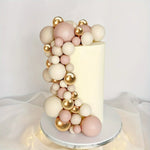 boules décoration gâteau mariage fiançailles noël saint valentin rose beige blanc or brillantes