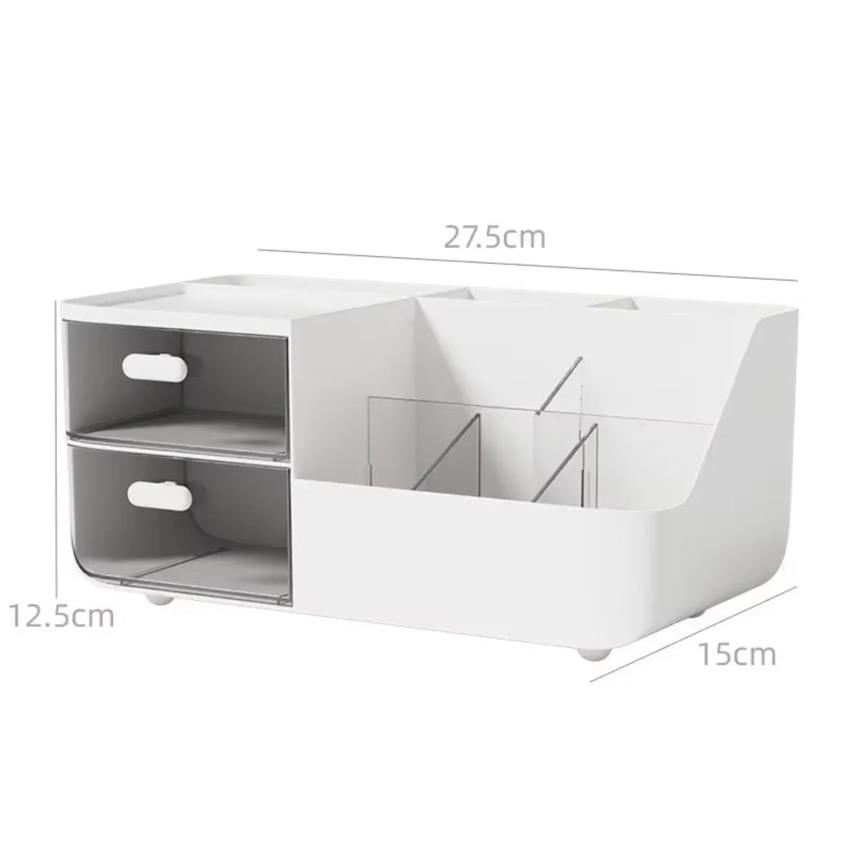 organisateur blanc compartiments rangement minimaliste moderne japonais mat plastique transparent compartments