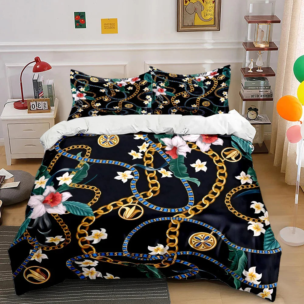 Parure de lit moderne dans une chambre décorée