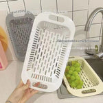panier cuisine blanc gris rayures moderne réutilisable taille réglable poignées fruits légumes