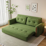canapé lit moderne velours vert coussins minimaliste assemblage facile multifonctionnel salon