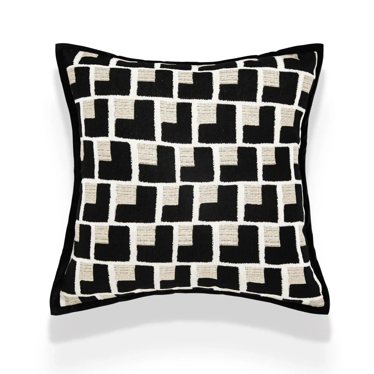 coussin carré géométrique noir blanc adhésif contemporain housses décoration salon canapé voiture decoration