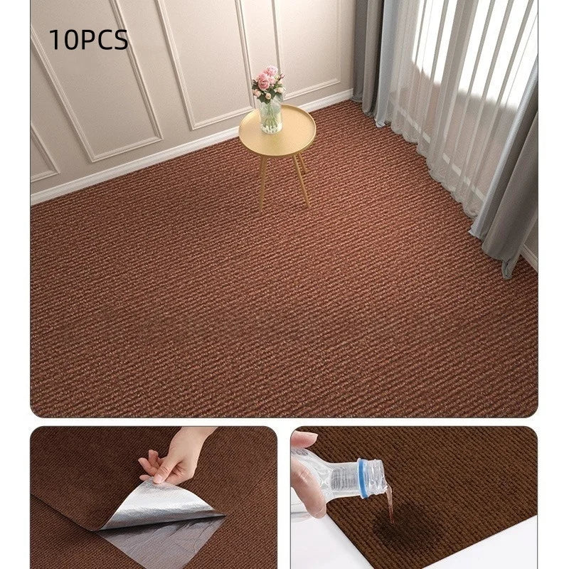 tapis autocollants 30x30cm gris marron carreaux géométriques moderne insonorisants intérieur chambre salon