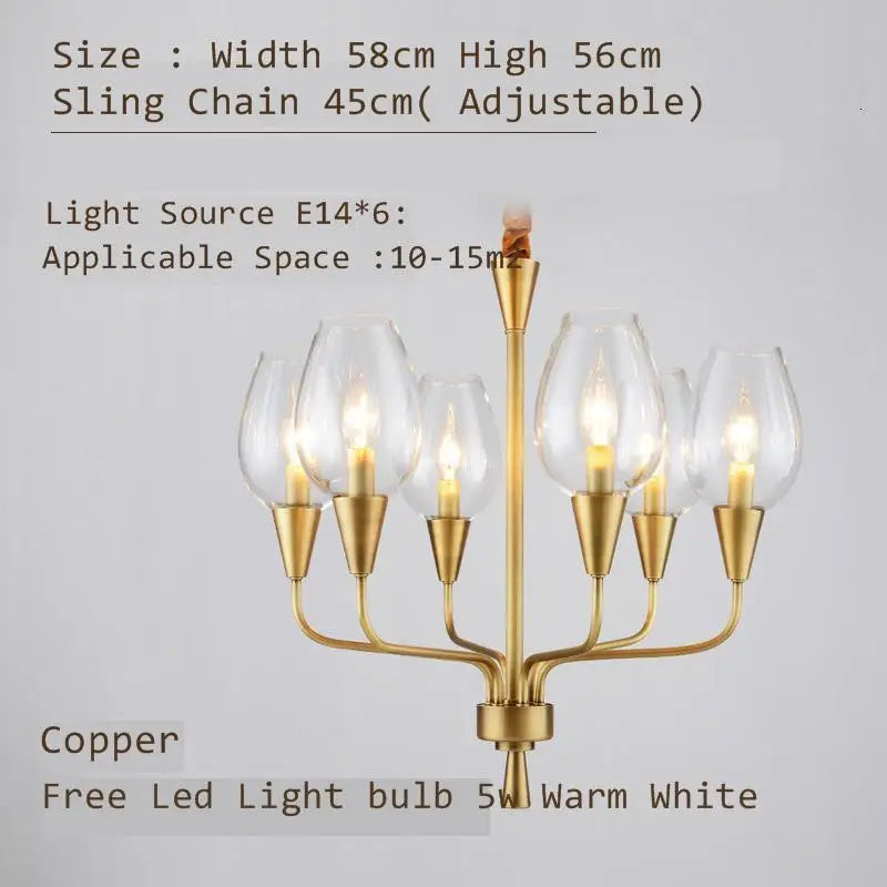 chandelier moderne or verrines transparentes élégant suspension tableaux décorativos