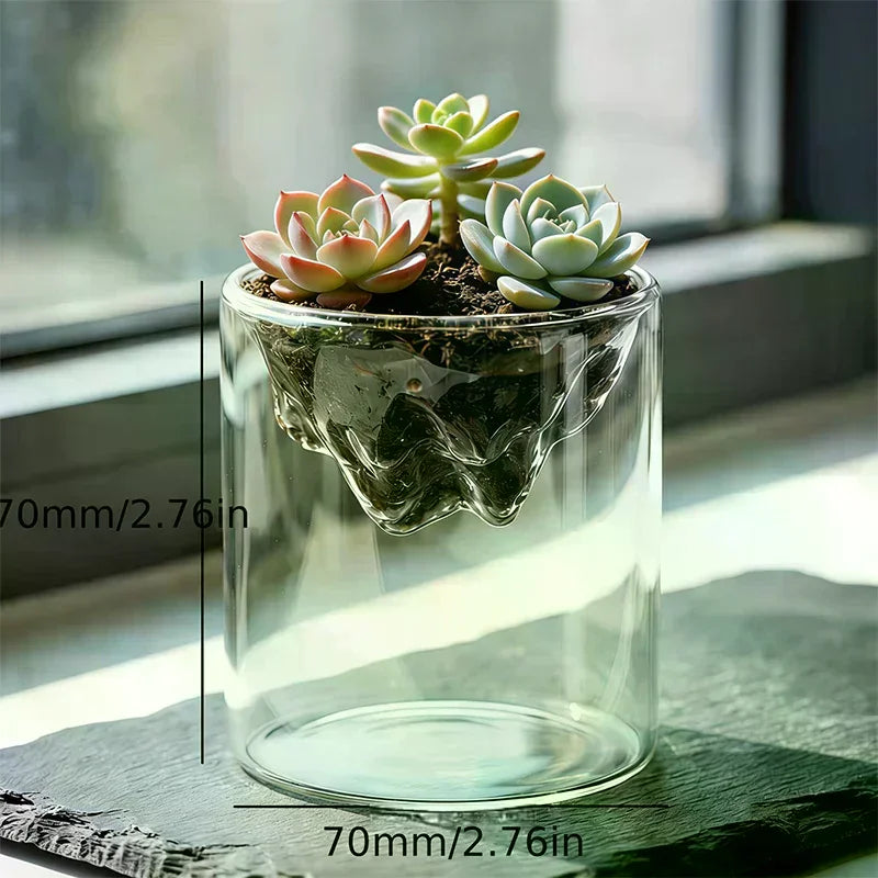 miniature végétale terrarium verre transparent plante verte ours blanc décoration naturelle maison cadeau unique