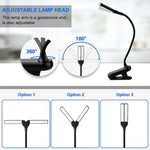 lampe lecture portable rechargeable led pinces noir mode moderne tactile affichage luminosité