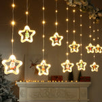 guirlande lumineuse noël multicolore flocons sapins père noël moderne télécommande led 100 ampoules 3m