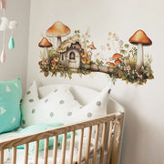 Autocollant mural fleurs peintes à la main, décoration murale pastorale pour chambre et salon