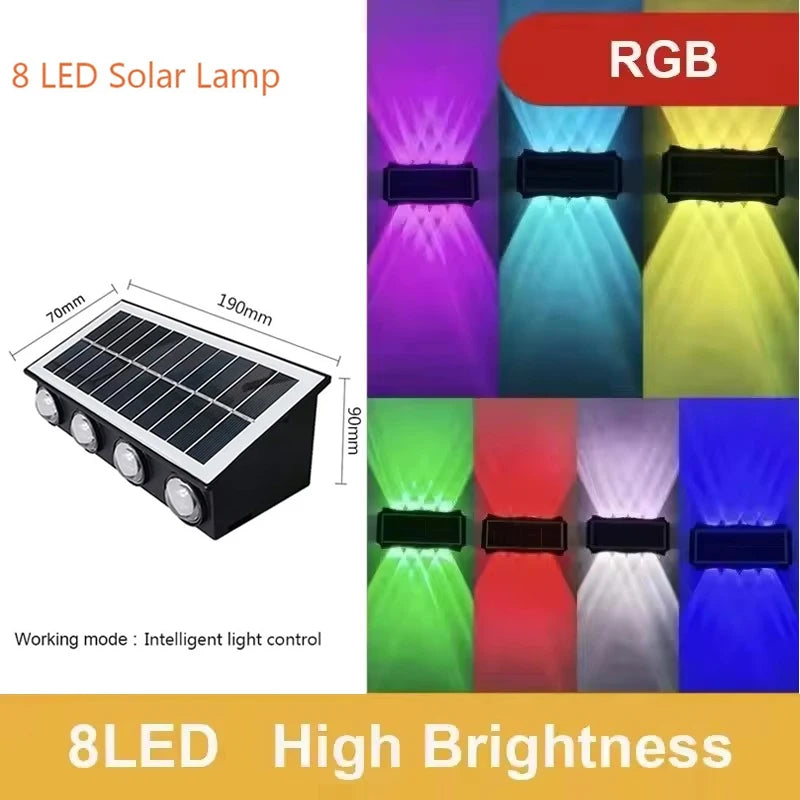 lumière solaire murale extérieure led moderne projection haut bas jardin